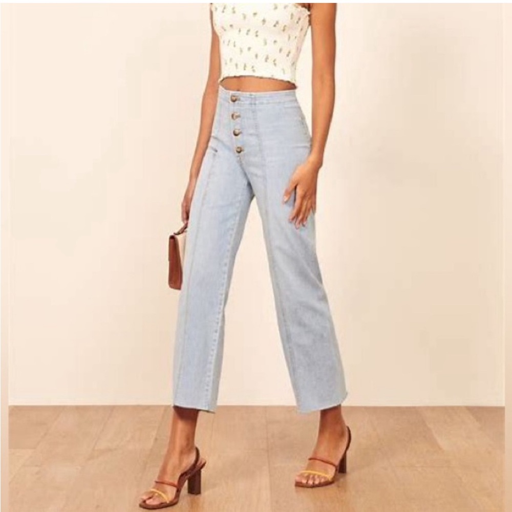 Reformation Leon Stretch Flood - Amalfi Wash, size 28